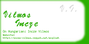 vilmos incze business card